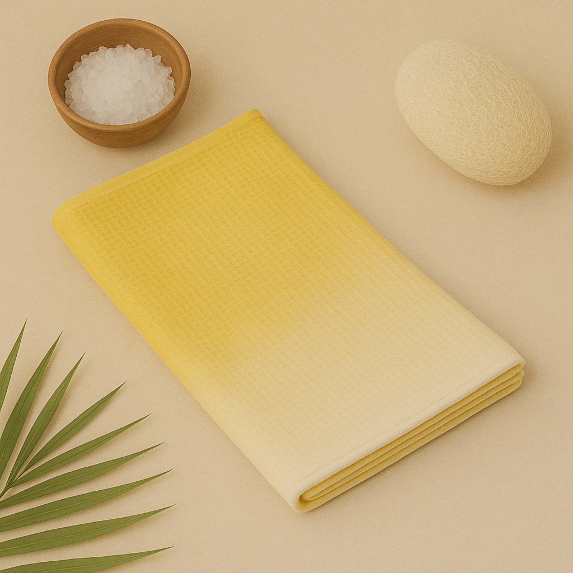 Happie Dayz pure cotton 100% - Waffle Towel (yellow)