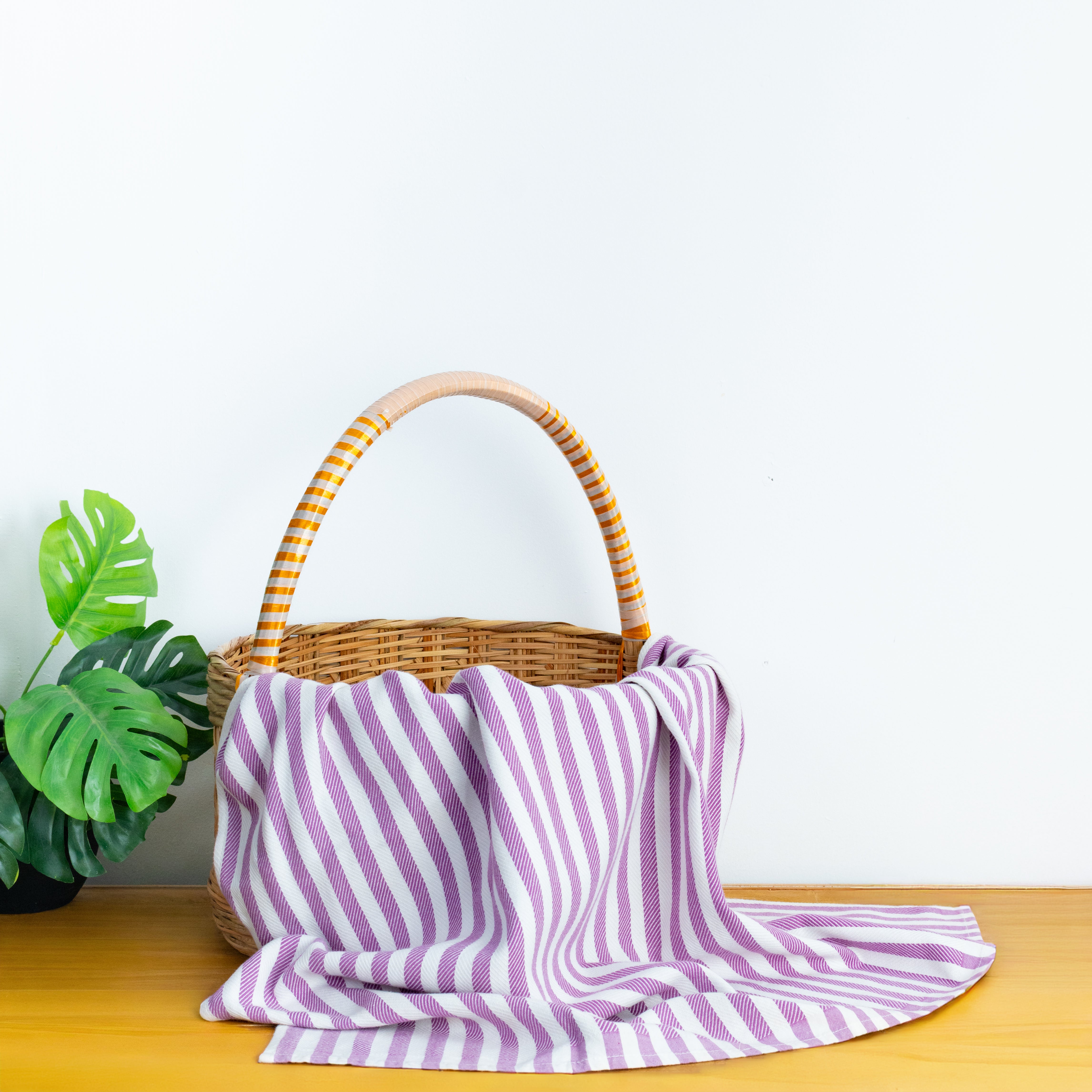 Happie Dayz pure cotton – 100%  Striped Towel (purple)