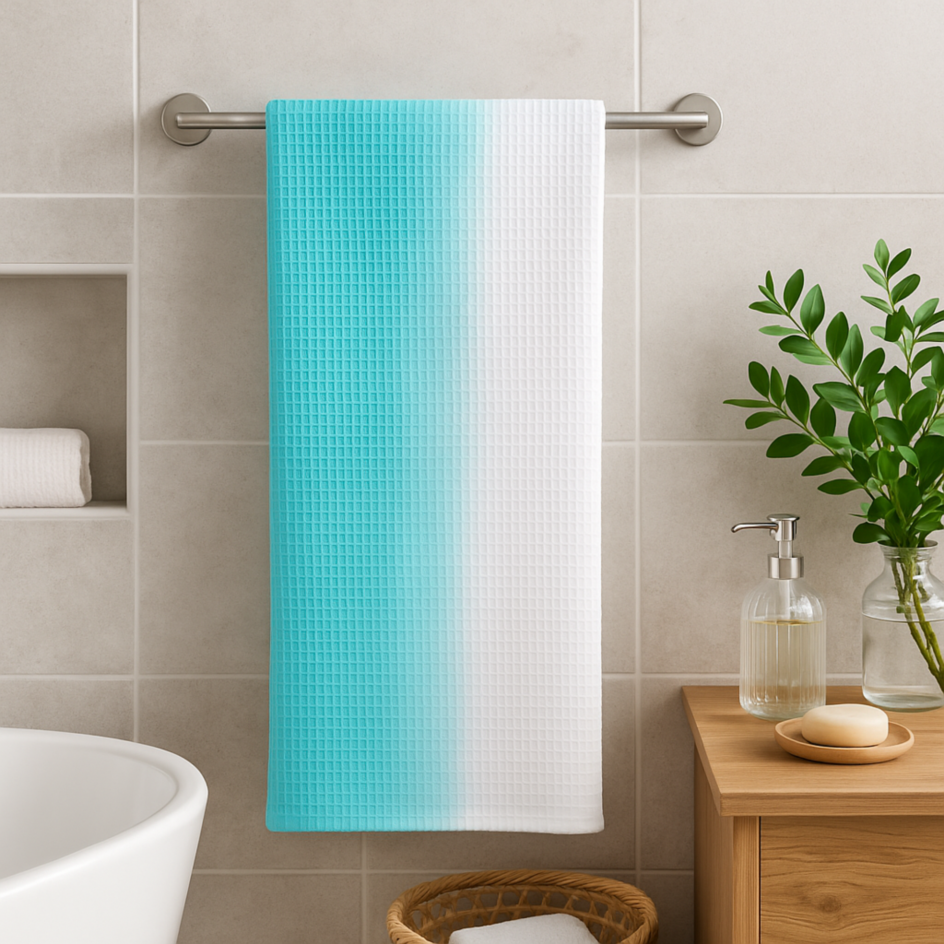 Happie Dayz pure cotton 100% -  Waffle Towel (light blue)